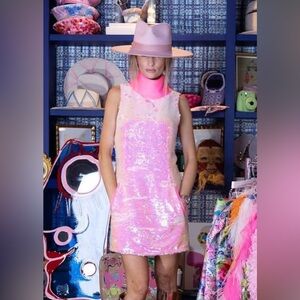 NeuByrne sequin mock neck shift dress